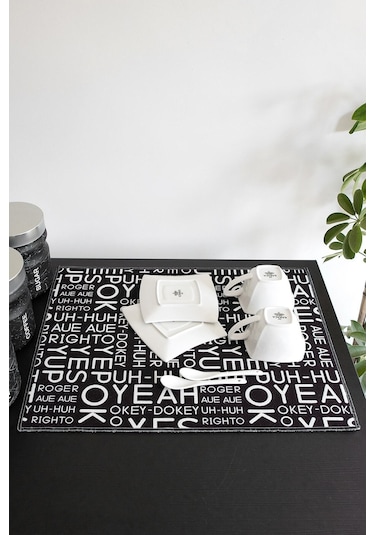 Baskılı Bulaşık Kurutma Matı 46x36 Cm Kurulama Bezi Örtüsü Mf-064