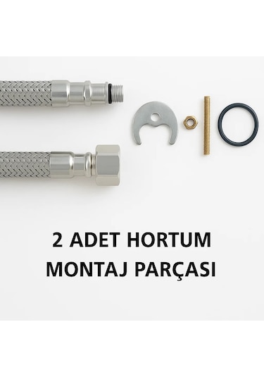 Sardıcı Musluğu Çift Su Girişli Lavabo Bataryası Pirinç Krom