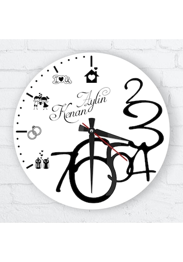 Kişiye Özel Cam Duvar Saati 27 Cm. - 026 Çok Renkli