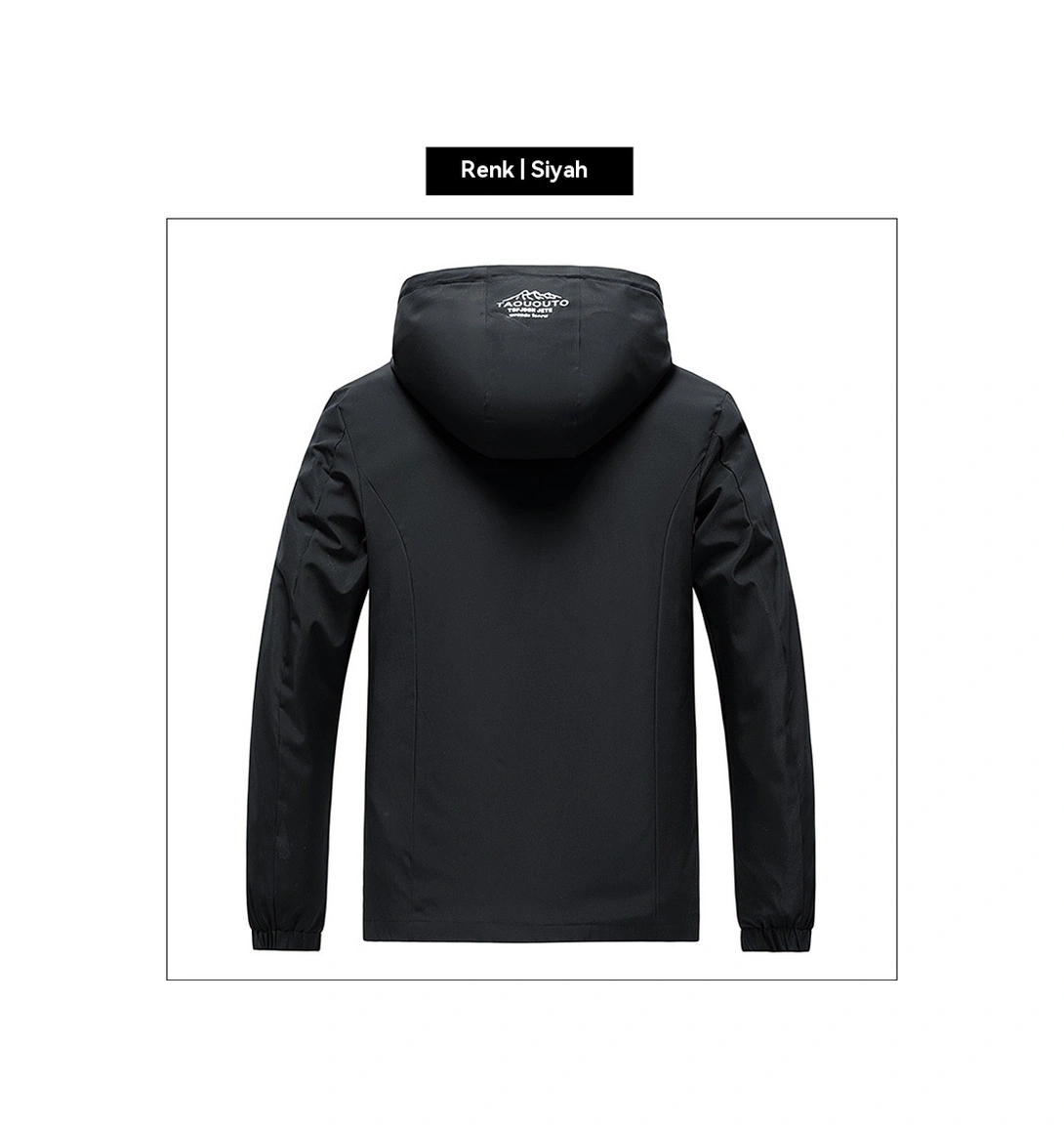 Erkek İlkbahar Ve Sonbahar İnce Günlük Dış Giyim Seti, Çıkarılabilir Kapüşonlu Spor Ceket Mavi