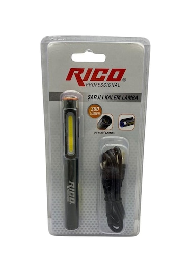 Rico 013-rc0034 Şarjlı Mıknatıslı Led Kalem Lamba 300 Lümen Siyah