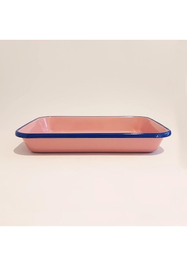 Emaye Meze Tabağı G.kurusu Kobalt 27 X 19 Cm Pembe