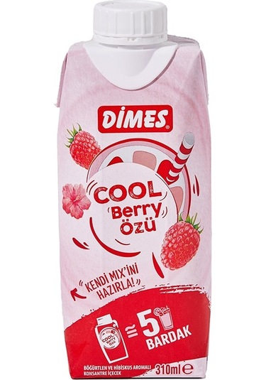 Dimes Cool Berry Özü 310 Ml X 36 Adet Ekonomik Toplu Paket, Meyve Aromalı Konsantre
