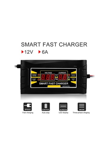 Tongxida Akıllı 12v 6a Hızlı Şarjlı Araç Şarj Cihazı - Lcd Ekran, Aşırı Şarj Korumalı