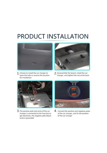 Mavi Araba Şarjı Çift Usb C Pd Bağlantı Noktaları Telefon Hızlı Qc3.0 Otomatik Adaptör Telefon 12v/24v Dokunmatik Anahtar İle Motosiklet Araba İçin