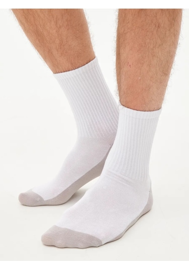 Dzen&socks Beyaz Üst Renkli Ve Gri Tabanlı Çoraplar 478567023 Beyaz