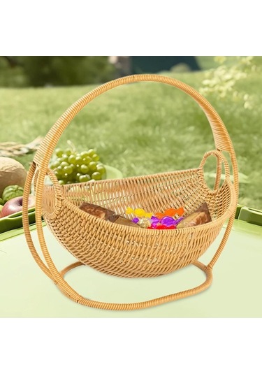 Pazly Suntek Pp Malzeme Sağlam Atıştırmalık Ekmek Ve Meyve Sepeti Açık Kahverengi Açık Kahverengi