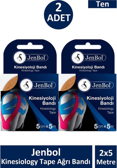 Jenbol Kinesiology Tape Ağrı Bandı 5 Cm X 5 M - Ten Rengi 2 Adet