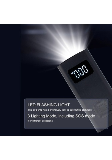 Usb Taşınabilir Springsun Şişirme Şarj Ölçer Led'li Lastik Kompresörü Işık Hava Hava Elektrikli Edilebilir Dijital Basınç 150psı Lk