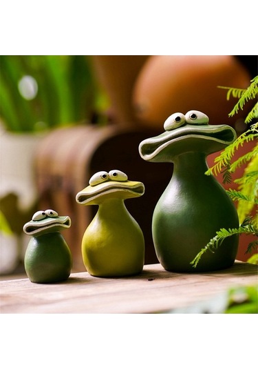 Ulzyvf Kurbağa Saksı Süsleme, El Yapımı Reçine Heykel, Bahçe/ev Dekorasyonu