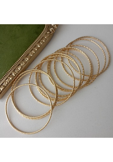 Lente Aksesuar Xuping Gold Kesme Model Ajda Bilezik 3'lü Set Altın - Gold