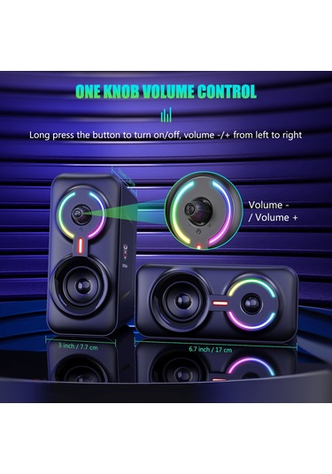 Onikuma L6 3D Ses Efektli RGB Işıklı USB Kablolu Hoparlör