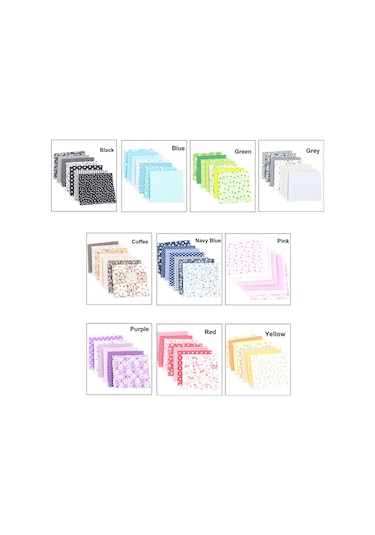 Fosenze El İşi İçin 7 Parça Pamuklu Kumaş Seti - Dıy Çanta, Yastık Kılıfı, Masa Örtüsü Yapımı Gri