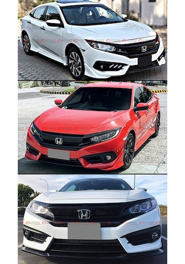 Honda Civic Fc5 Rs Ön Panjur ve Far Kaşları Siyah