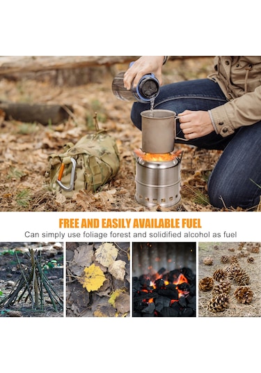 Taşınabilir Paslanmaz Çelik Hafif Odun Sobası Alkol,y27179 Gümüş