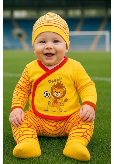 Taraftar 5 Parça Hastane Çıkışı , Sarı Kırmızı 5 ' Li Zıbın Seti