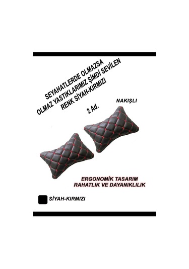 Suzukı Splash Uyumlu Oto,araba Boyun Yastığı Kırmızı Siyah