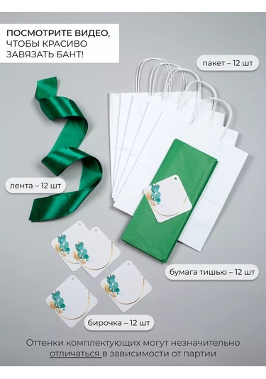 Sinitsa Ecoshop Kağıt Hediye Poşetleri 12'li Set 153761937