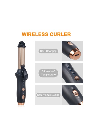 Moveevo Kablosuz Bukle Makinesi Şarj Edilebilir Modeller Pano Ev Zararsız Saç Düz Bukle Çift Kullanımlı Taşınabilir