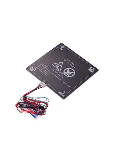 Symbee Anet A8/a6/a2 Uyumlu 3d Yazıcı Isıtmalı Platform - 220x220x3mm Alüminyum Taban, 12v 120w, Siyah Kaplama Ve Isıtma Kablosu