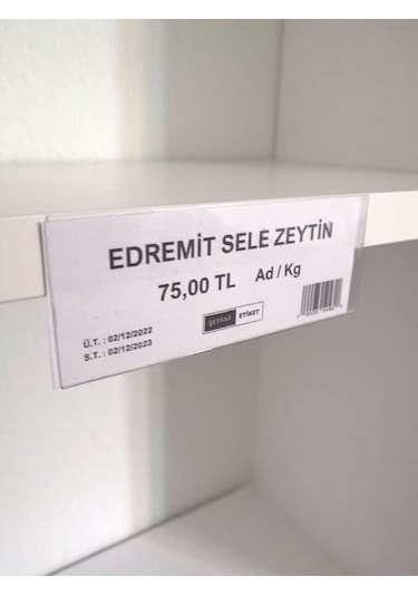 10 Ad Pvc Etiketlik Yapışkanlı 8x3 Cm Raf Etiket Cebi Yapışkanlı