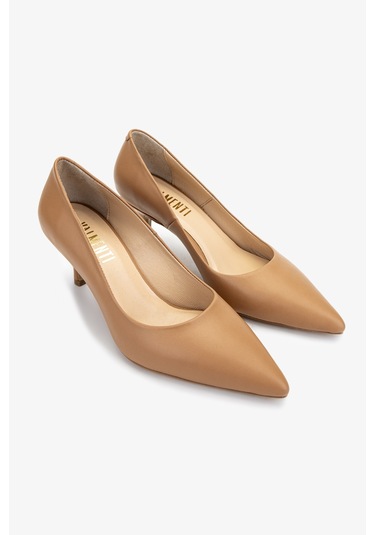 Valmenti Kadın Taba Deri Topuklu Ayakkabı 1074 2088 Bn Ayk Y25 Taba Dr Taba