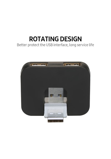 Springsun Usb 2.0 4 Port Hub: 480mbps Hızlı Veri Transferi, Dönen Usb Hub, Bilgisayar Klavye Fare Genişletici, Abs Malzeme, Win/mac/linux Uyumlu
