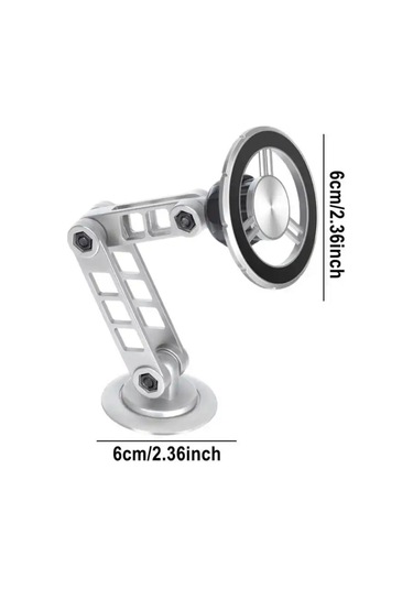 Metal Katlanabilir 360 Dönen Mıknatıslı Magnetic Yüksek Kaliteli Telefon Tutucu Gümüş