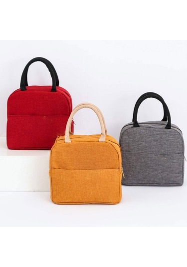 Öğle Yemeği Çantası Taze Soğutucu Çantalar Su Geçirmez Naylon Taşınabilir Fermuar Termal Oxford Öğle Yemeği Çantaları Kadınlar İçin Uygun Öğle Yemeği Kutusu Tote Gıda Çantaları 2 Siyah