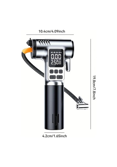 Xuweiwei Simli Siyah Kablosuz Tasinabilir Araba Hava Pompasi Led Isik Usb-c Sarj 18650 Lityum Pil Guvenlik Cekici Kemer Kesici Arac Lastikleri Icin