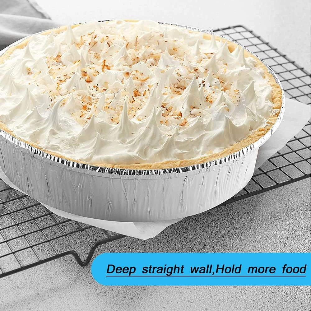 Hombey 9 İnç Fda Onaylı Alüminyum Folyo Tepsiler, Hava Fritözü İçin, 50 Adet, Yüksek Sıcaklığa Dayanıklı, Ev Kullanıma Uygun Gümüş