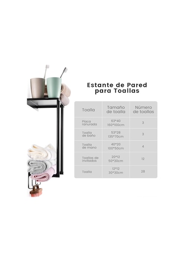 Ranyeek Banyo Duvar Kurulu Bez Tutucu - Paslanmaz Çelik 3 Kanca, 3 Büyük Bez 16x12 İnç Saklar, Suya Dayanıklı, Siyah Renk, Ev Ve Mutfak Kullanıma Uygun Siyah