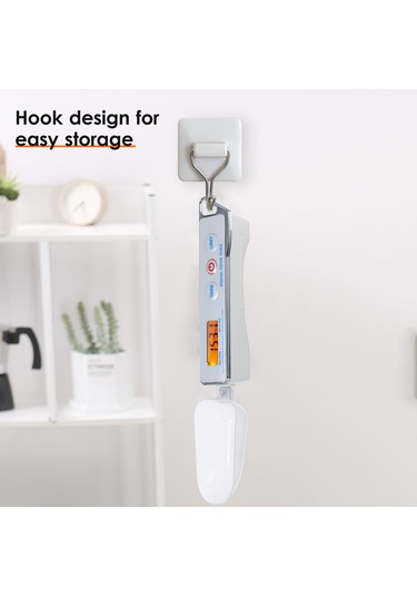 Hombey Dijital Ölçü Kaşığı Tartı - 0.05g-500g Hassas Ölçüm, 30ml+80ml Ayrılabilir Kaşıklar, Fırın Ve Gıda Yönetimi İçin Beyaz Pil Yok Beyaz