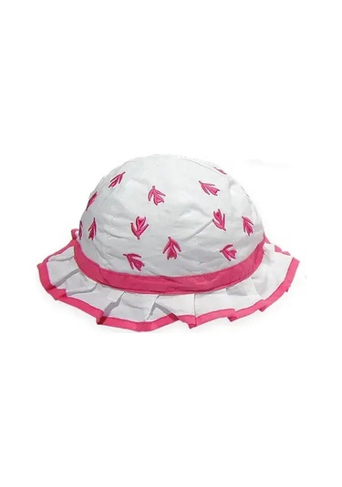 Bay Şapkacı Kız Çouk Yaprak Nakışlı Şapka 1101 Pembe