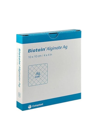 Coloplast Biatain 3760 Alginate Ag Gümüşlü Yara Örtüsü 10 x 10 CM 5 Adet