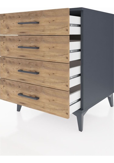 Kronos Komodin 4 Çekmeceli 60x59x80 Antrasit-çam Antrasit