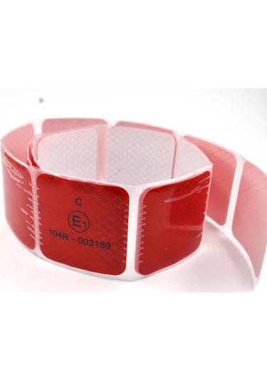 18 Adet 5cmx5cm Kesikli Kırmızı Reflektif Bant Etiket