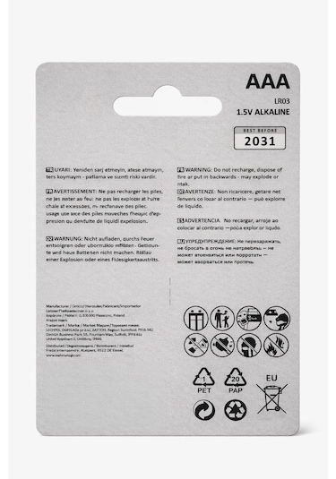 Avec 4lü Aaa Lr03 Alkaline İnce Kalem Pil Alkalin Kumanda Pili Alkali Pil 1.5v