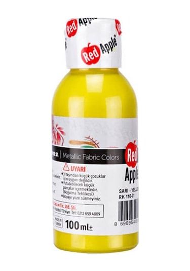 Red Apple Metalik Kumaş Boyası 100 Ml Sarı