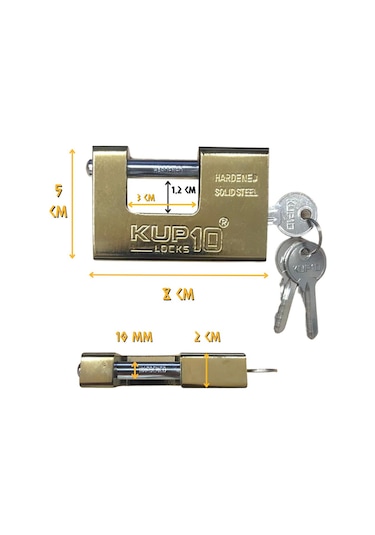 Kupa Kayar Milli Asma Kilit Sarı 80 Mm.