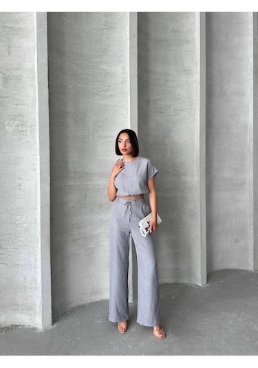 Bluz Pantolon Takım S255057 Gri