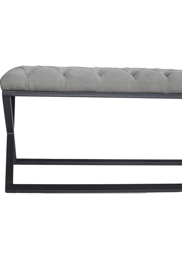 Varcera Gri Chester Model Kapitoneli Puf&bench&koltuk&oturma Bankı&teddy Puff&yatak Odası Takımı Önü&ucu