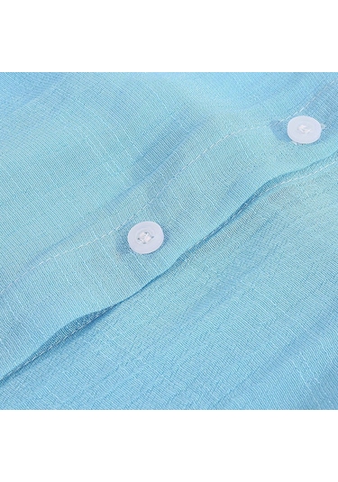 Sones İlkbahar Ve Sonbahar Rahat Bol Uzun Kollu Nefes Alabilir Keten Gömlek Siyah