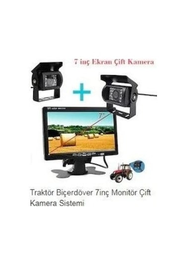 Traktör Biçerdöver 7Inç Monitör Çift Kamera Sistemi 7 Inş 20Metre