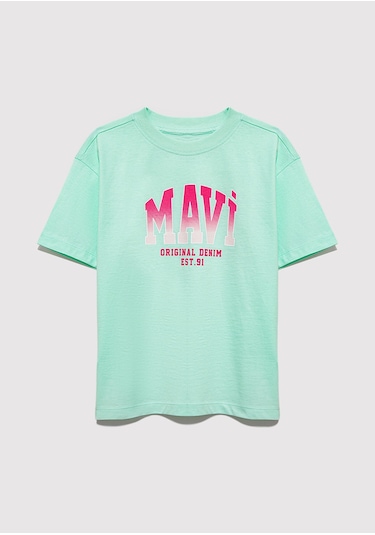 Mavi - Mavi Logo Baskılı Yeşil Tişört 7610386-71643 Yeşil