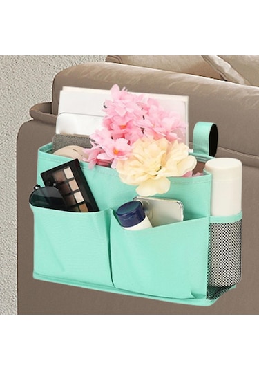 Homyl Dergi Için Başucu Caddy Asılı Yatak Düzenleyici Hafif Mavi