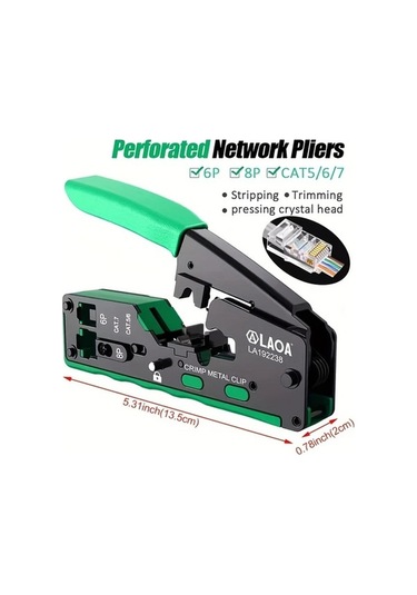 Besthome1 Dream011 Laoa Ağ Kablo Sıkma Aparatı Rj45 Rj11 Rj12 Kesme Soyma Cat5 5e 6 7 Metal, Sku La192238