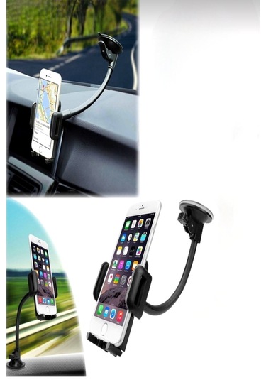 Caruc Oto Telefon Tutucu Spralli Vantuslu Siyah 35cm