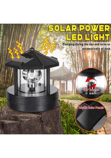 Parça Siyah Güneş Enerjili Işık Kulesi, Su Geçirmez, Led Döndürülebilir Güneş Enerjili