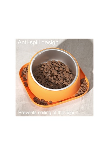 Cbtx Kedi Ve Köpek Mama Kasesi Hepsi Bir Arada Evcil Hayvan Yeme Eğimli Ağız Kasesi Turuncu